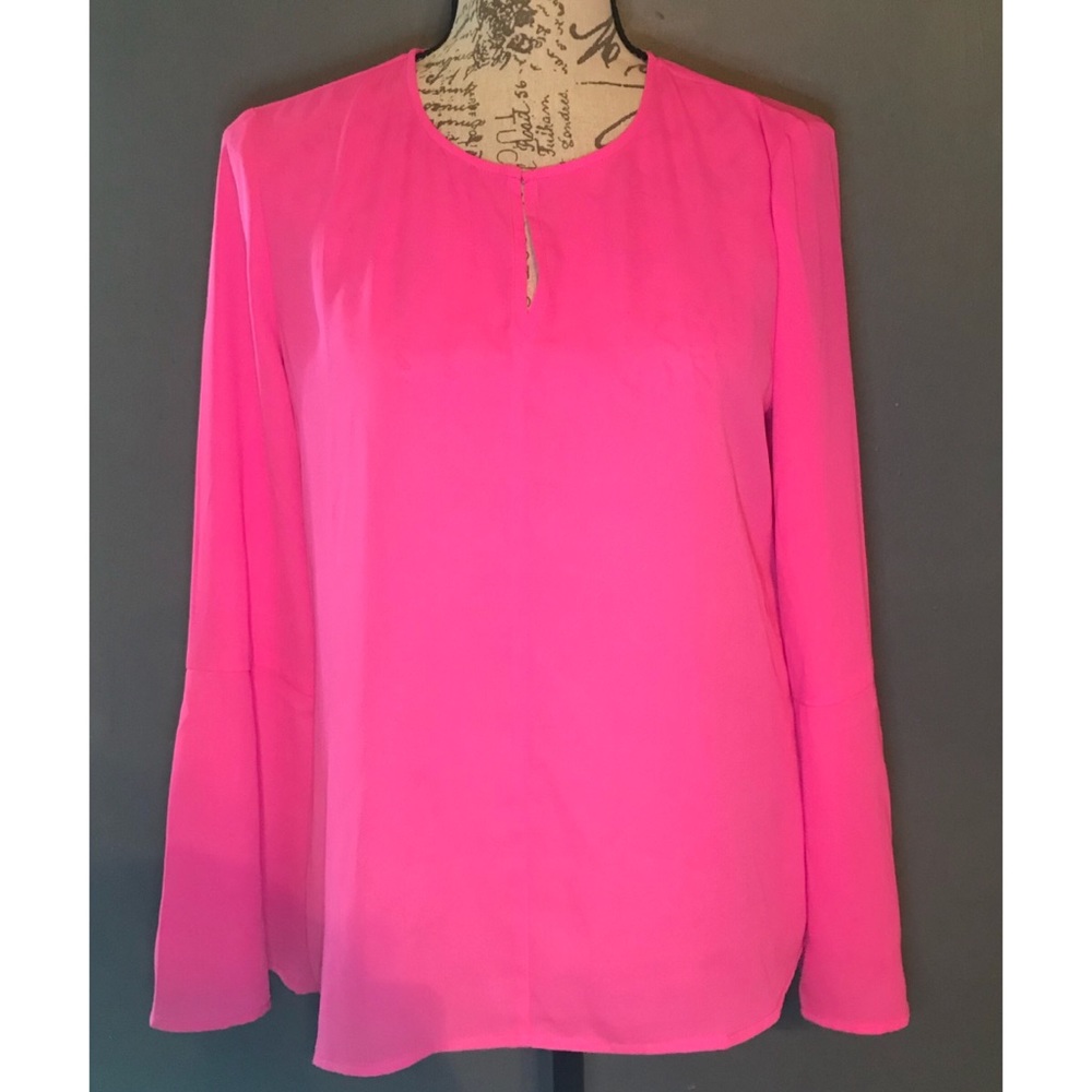 Pink Banana republic split bell sleeve top